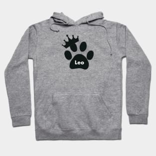 Leo cat name made of hand drawn paw prints Hoodie